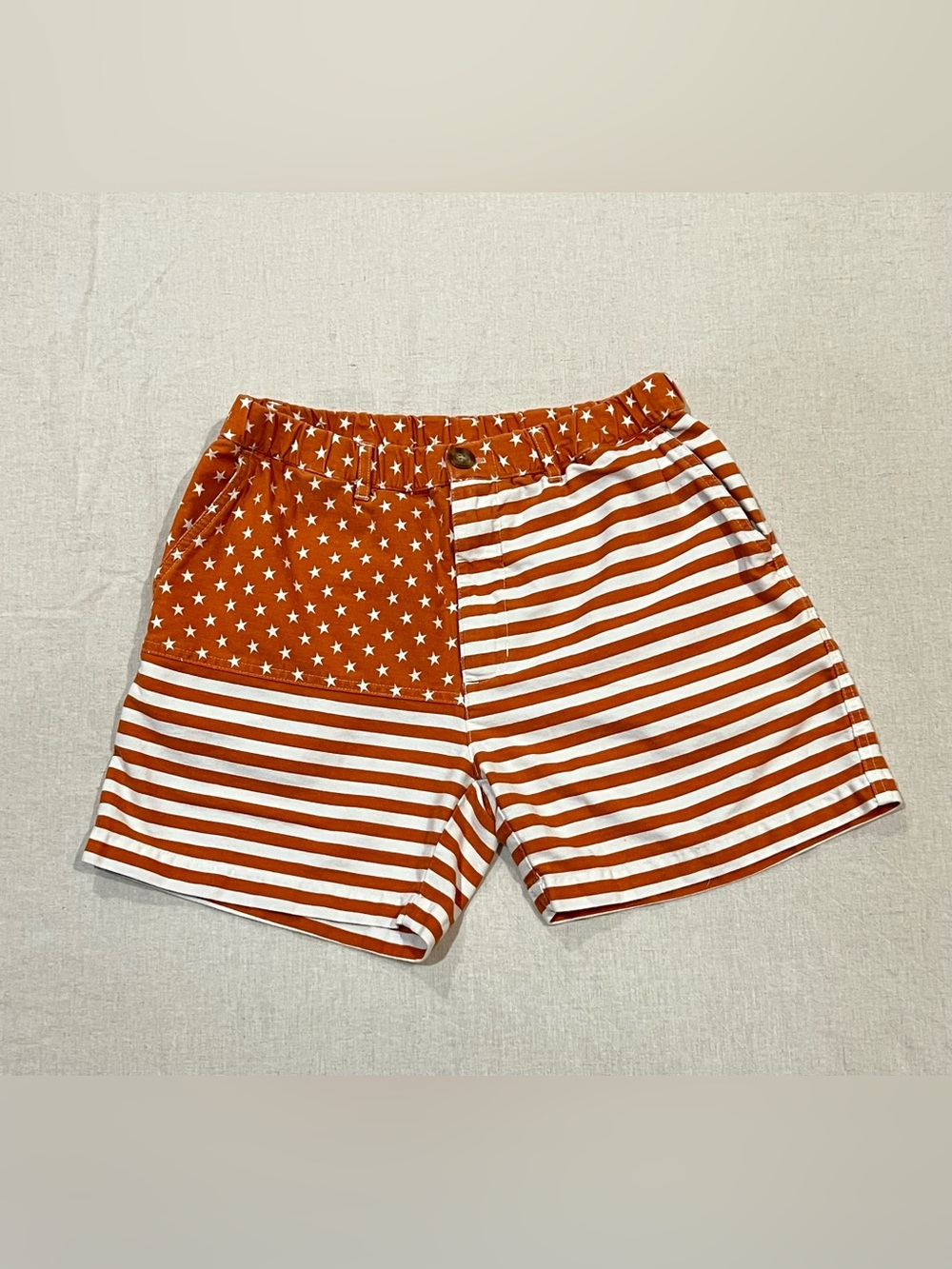 Chubbies "The 'Mericas" American Flag Shorts Medium Limited Edition Burnt Orange